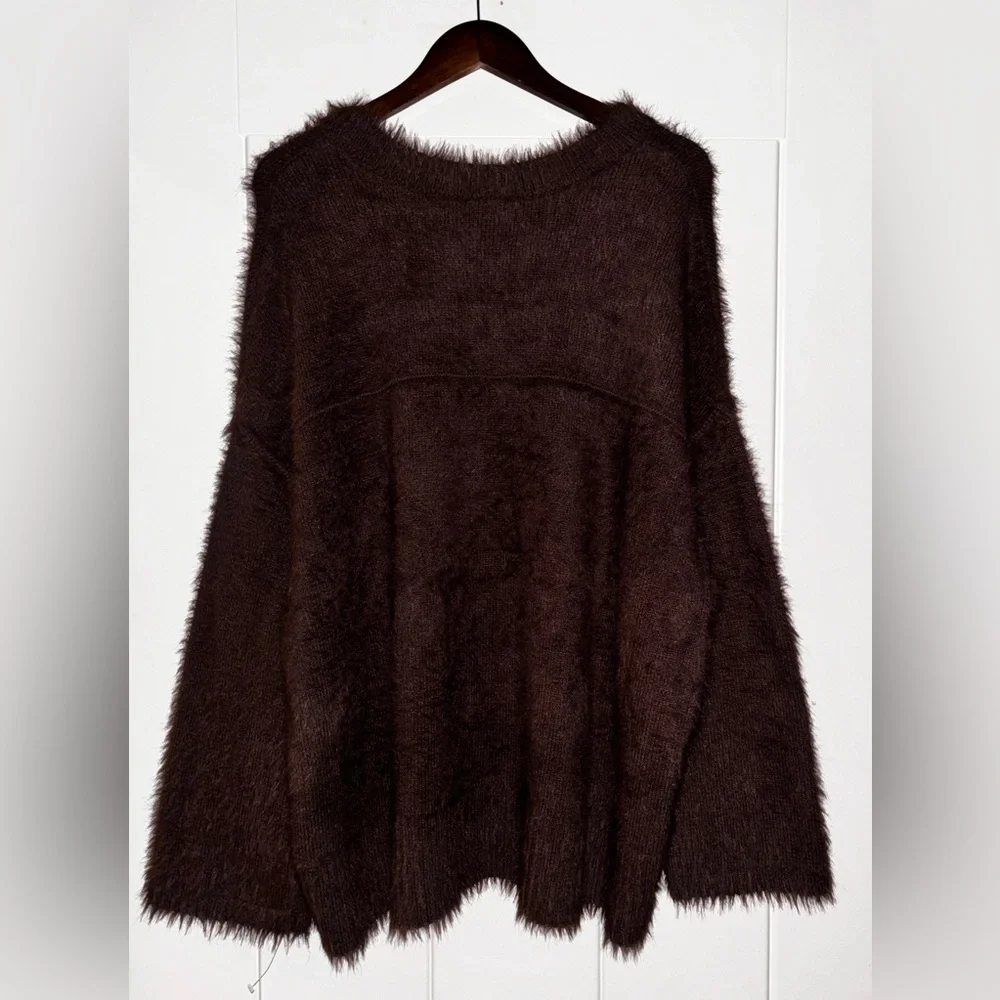Free People Harrison Bunny Ultra Soft Drop Sleeve Oversized Sweater Women M NEW